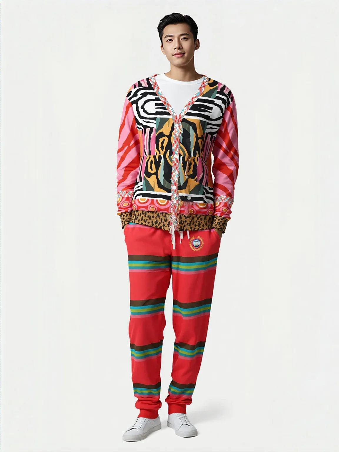Watermelon Crush Rugby Stripe Eco-Poly Unisex Joggers