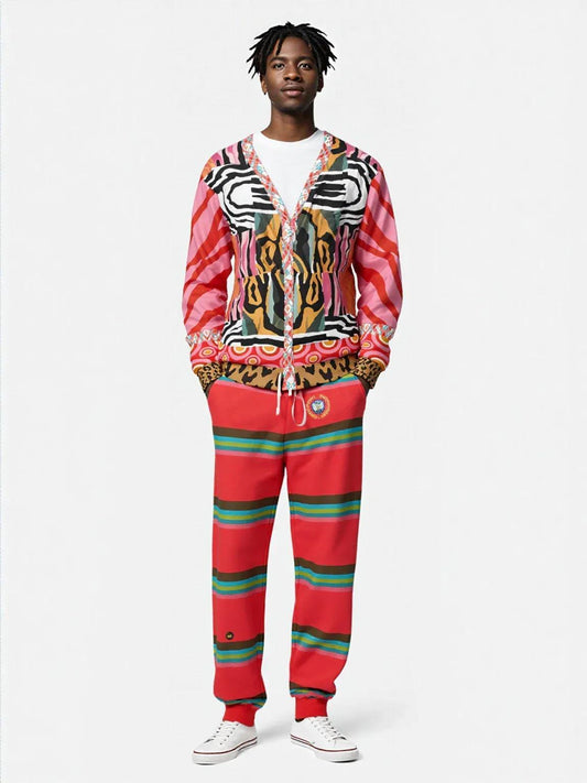 Watermelon Crush Rugby Stripe Eco-Poly Unisex Joggers