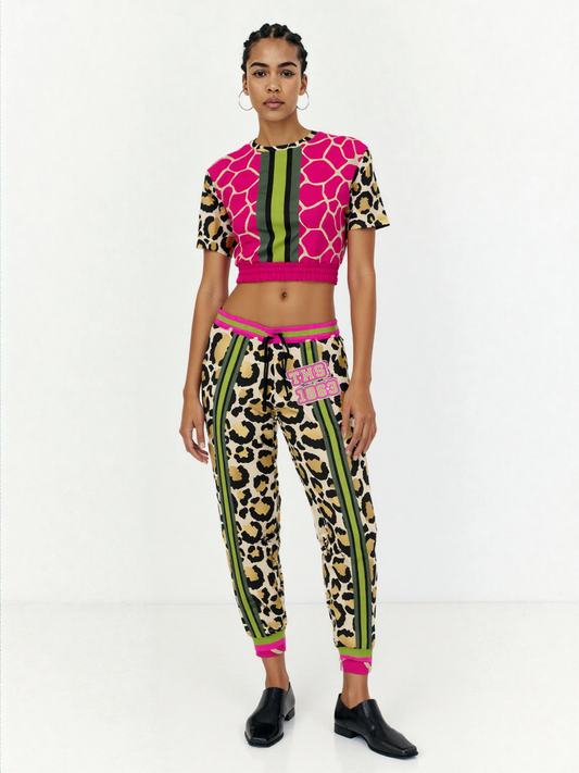 Cheetah Time 1863 Neon Stripe Eco-Poly Unisex Joggers