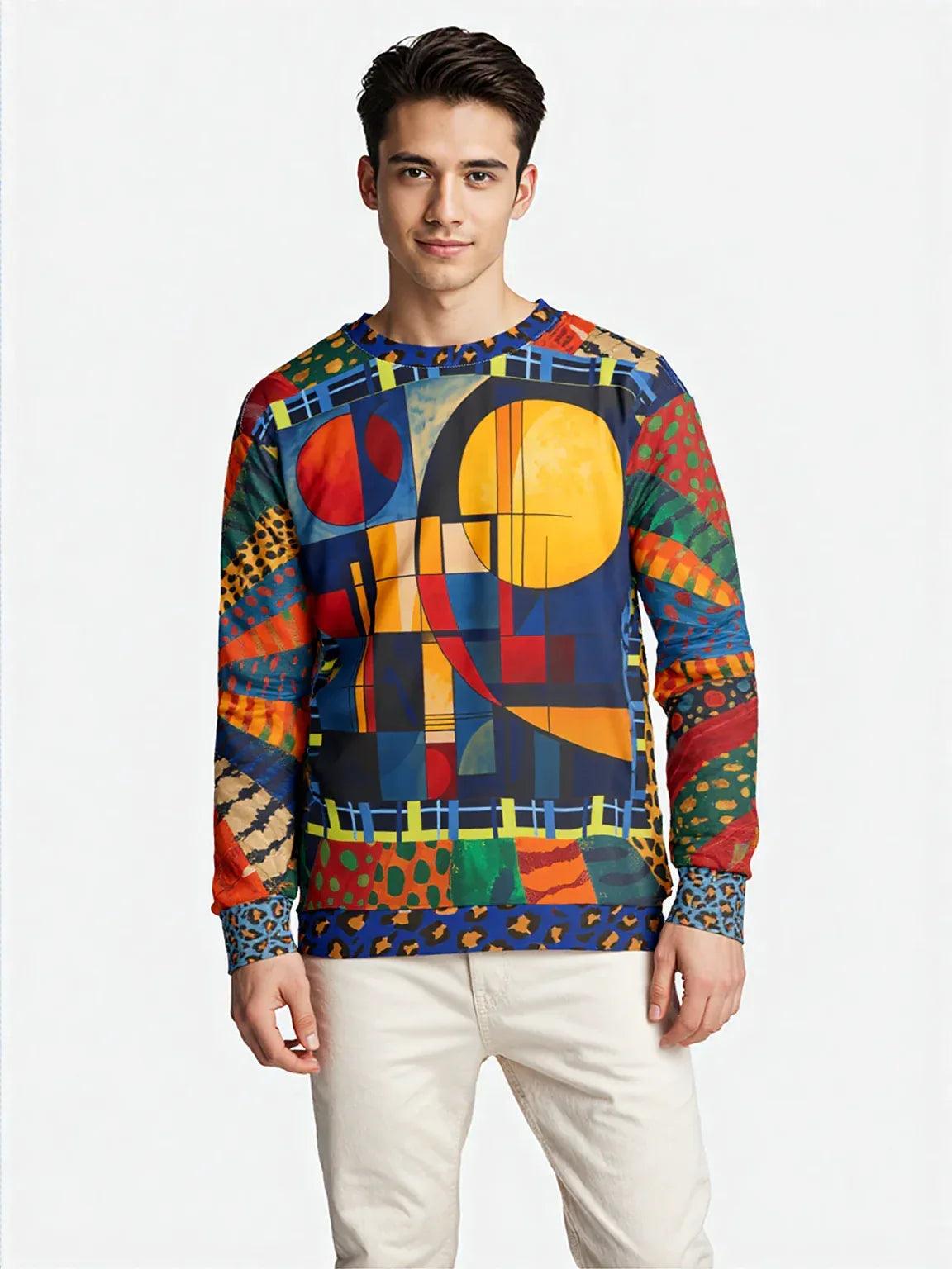 City by the Sea and Moon Abstract Art Unisex Sweatshirt (Gold Label)