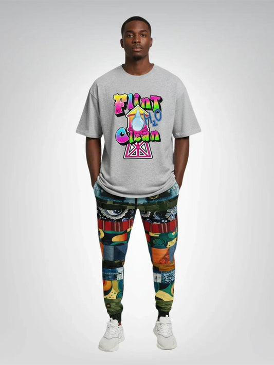 Kabuki Theater Girl Patchwork Print Eco-Poly Unisex Joggers