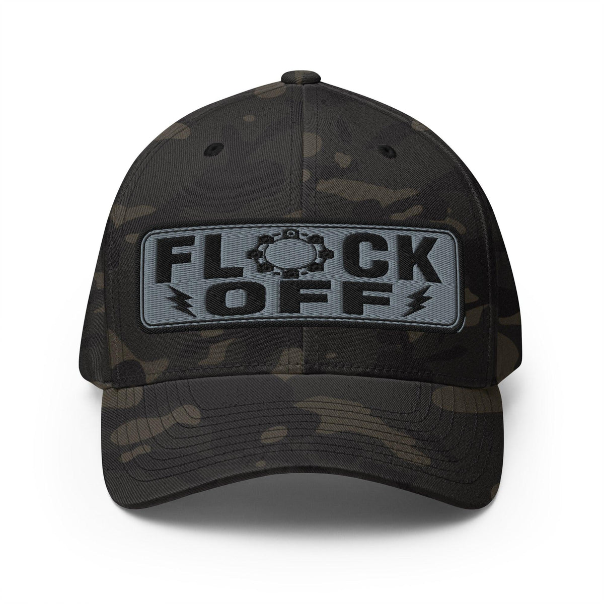 Flock Off Structured Twill Dad Hat with Elastic Back