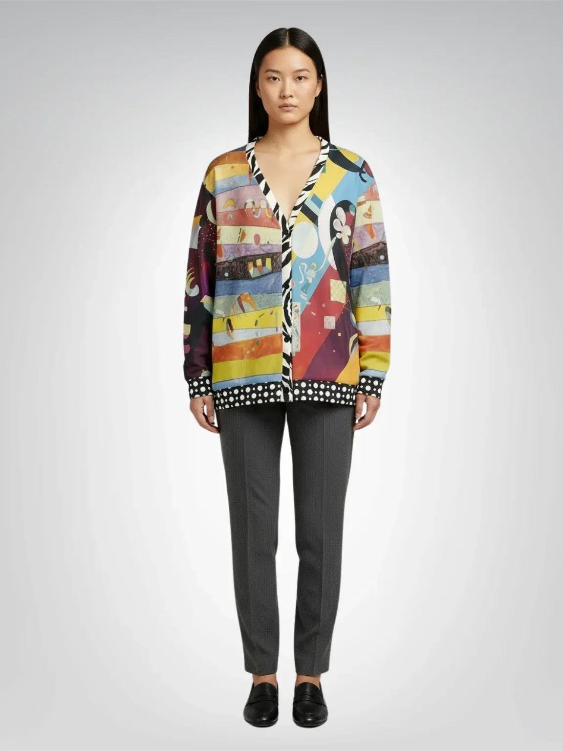 Composition in Nines - Kandinsky - Heavyweight Unisex Cardigan