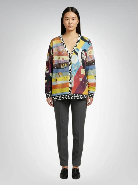 Composition in Nines - Kandinsky - Heavyweight Unisex Cardigan