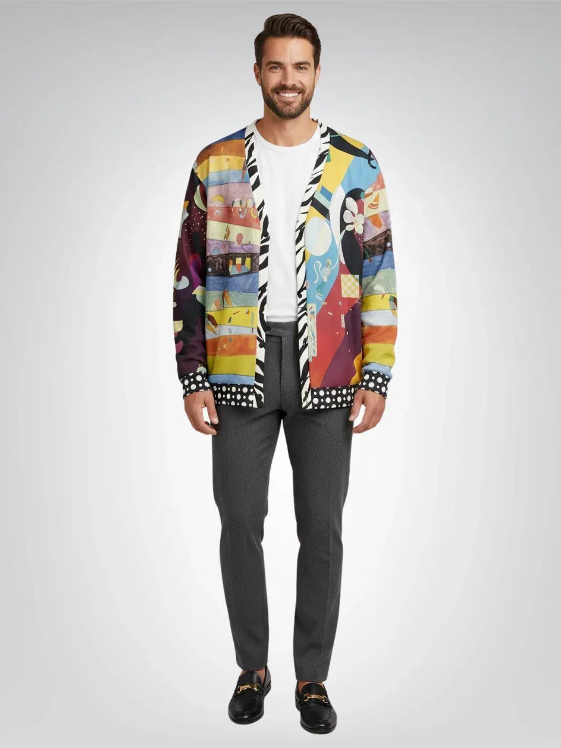 Composition in Nines - Kandinsky - Heavyweight Unisex Cardigan