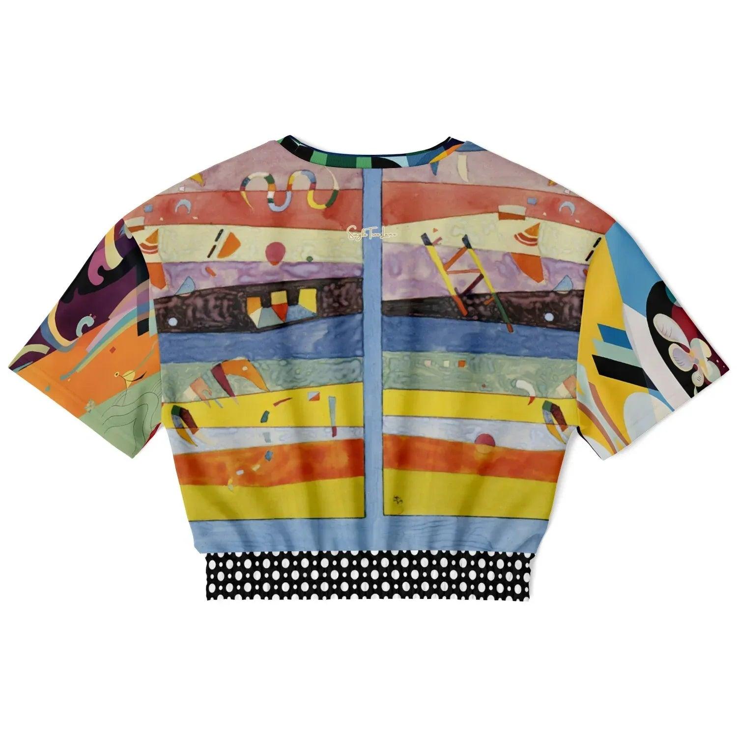 Composition in Nines - Kandinsky - Eco-Poly Short Sleeve Cropped Pullover