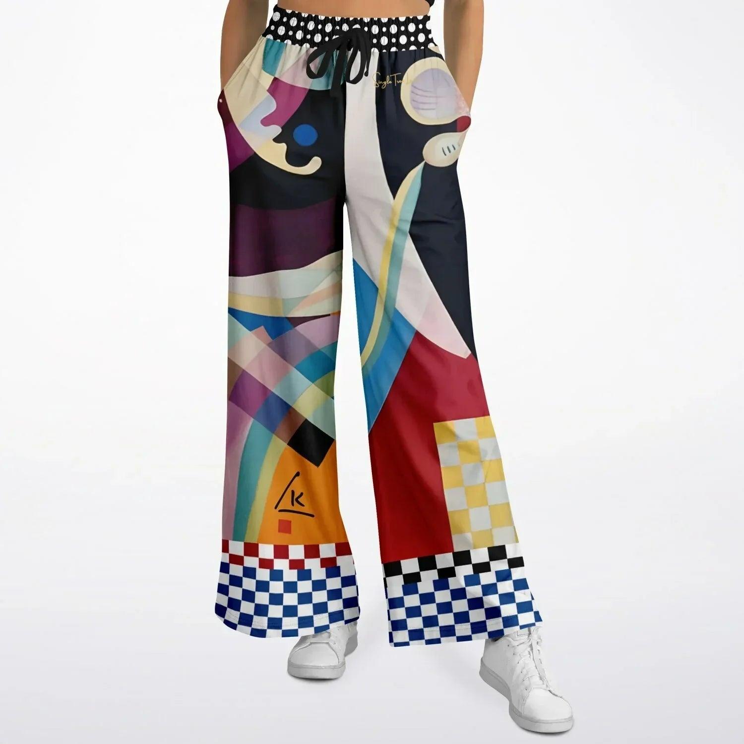 Composition in Nines - Kandinsky - Eco-Poly Wide Leg Pants
