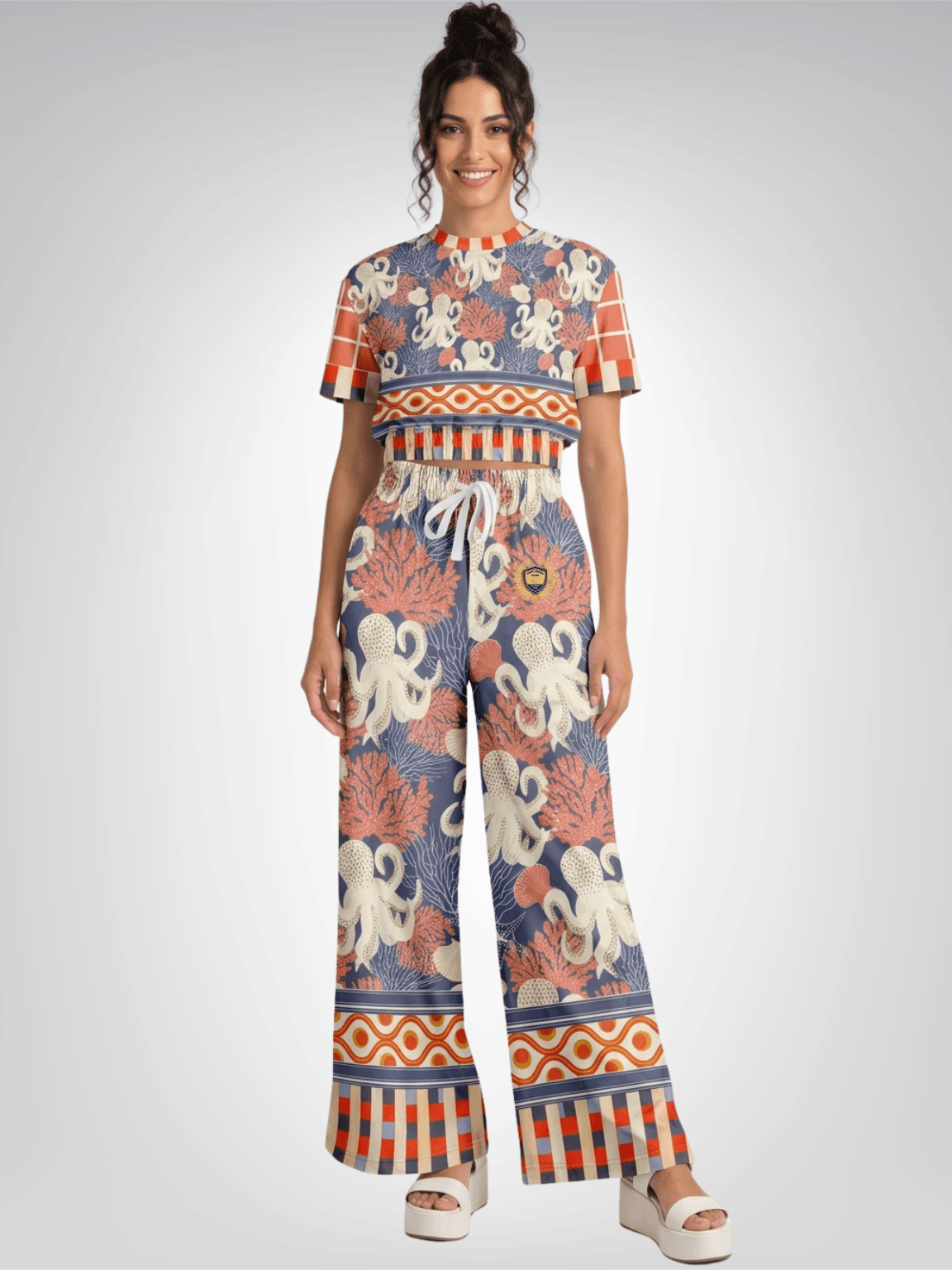 Coral Reef Secret Society Eco-Poly Wide Leg Pants