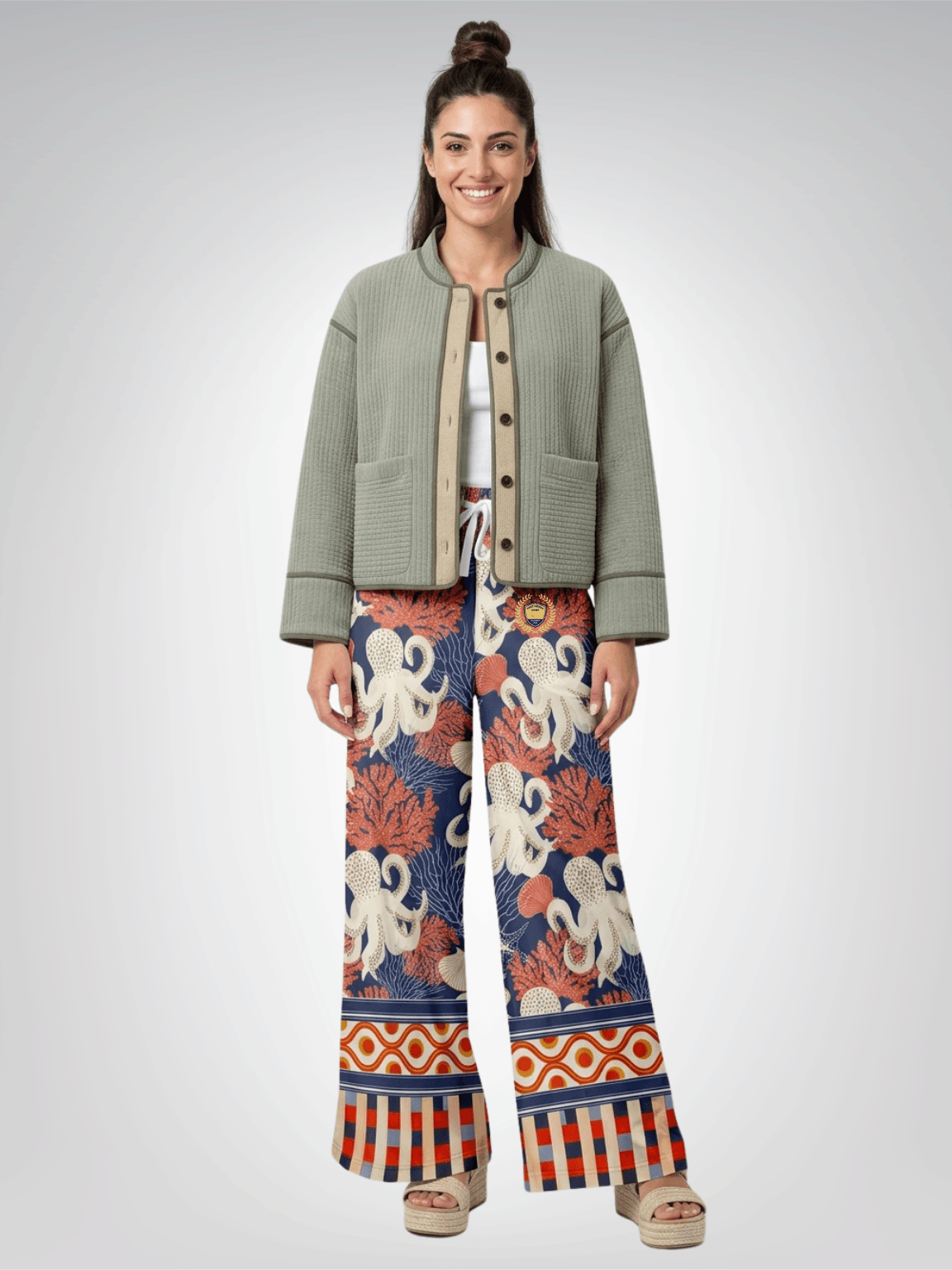 Coral Reef Secret Society Eco-Poly Wide Leg Pants