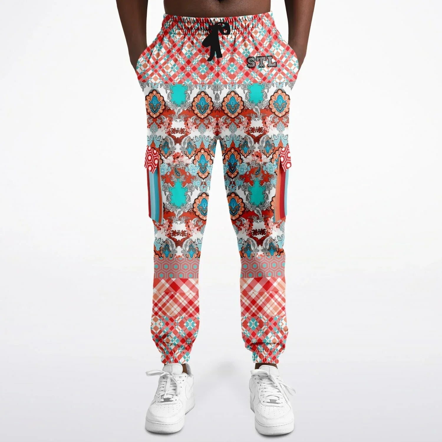 Coral Springs Abstract Paisley Patchwork Eco-Poly Unisex Cargo Joggers