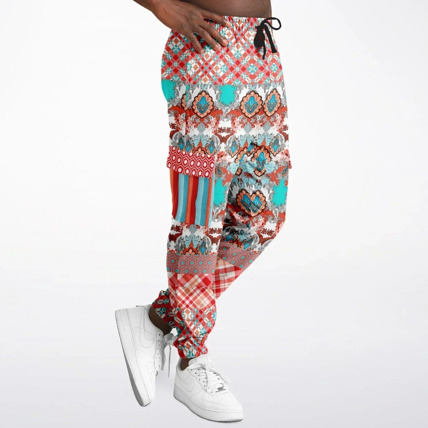 Coral Springs Abstract Paisley Patchwork Eco-Poly Unisex Cargo Joggers