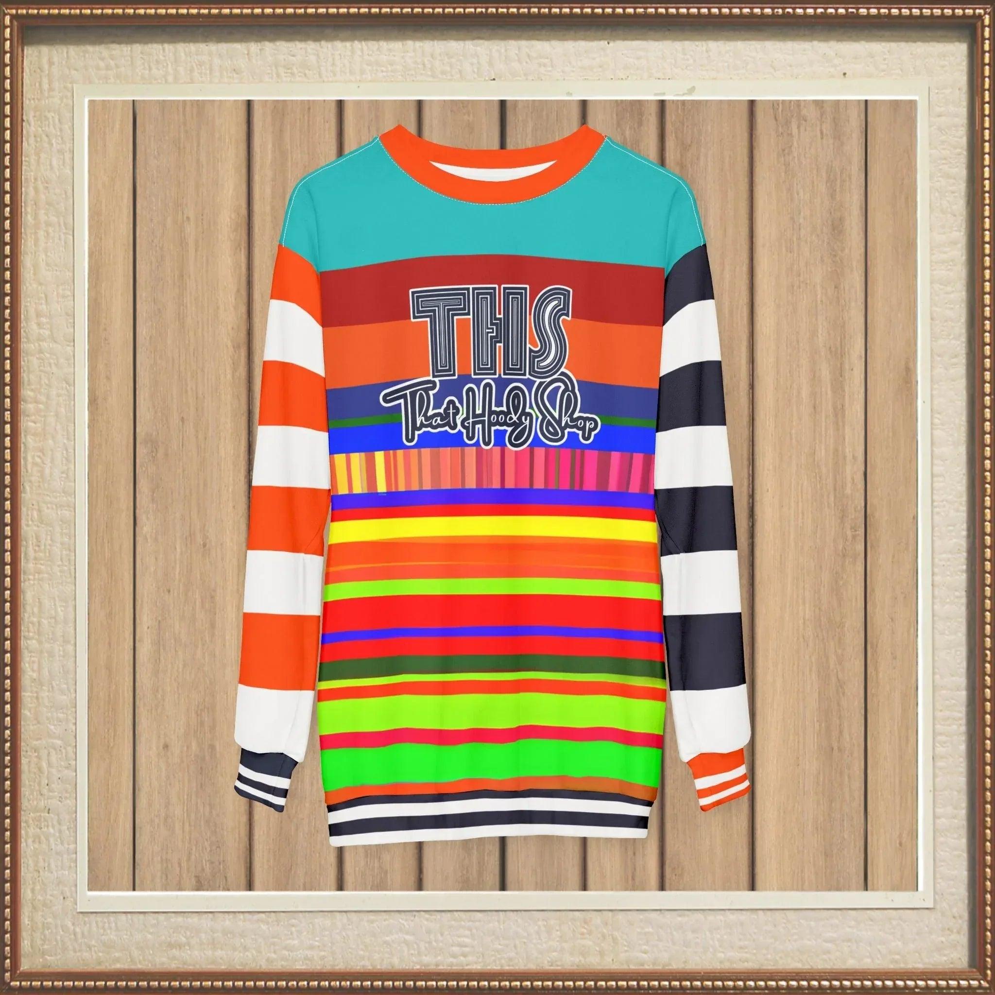 Crazy Dayglo Static Rugby Stripe THS Logo Unisex Sweatshirt (Gold Label)