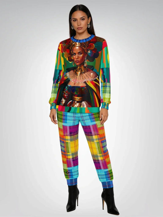 Creole Queen Bright Madras Plaid Eco-Poly Unisex Joggers