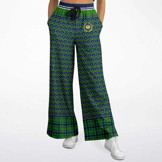 Criss Cross Golf in Navy Blue Eco-Poly Wide Leg Pants