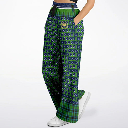 Criss Cross Golf in Navy Blue Eco-Poly Wide Leg Pants