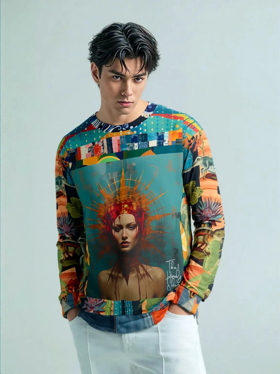 The Crown of the Crucifixion Patchwork Print Unisex Sweatshirt (Gold Label)
