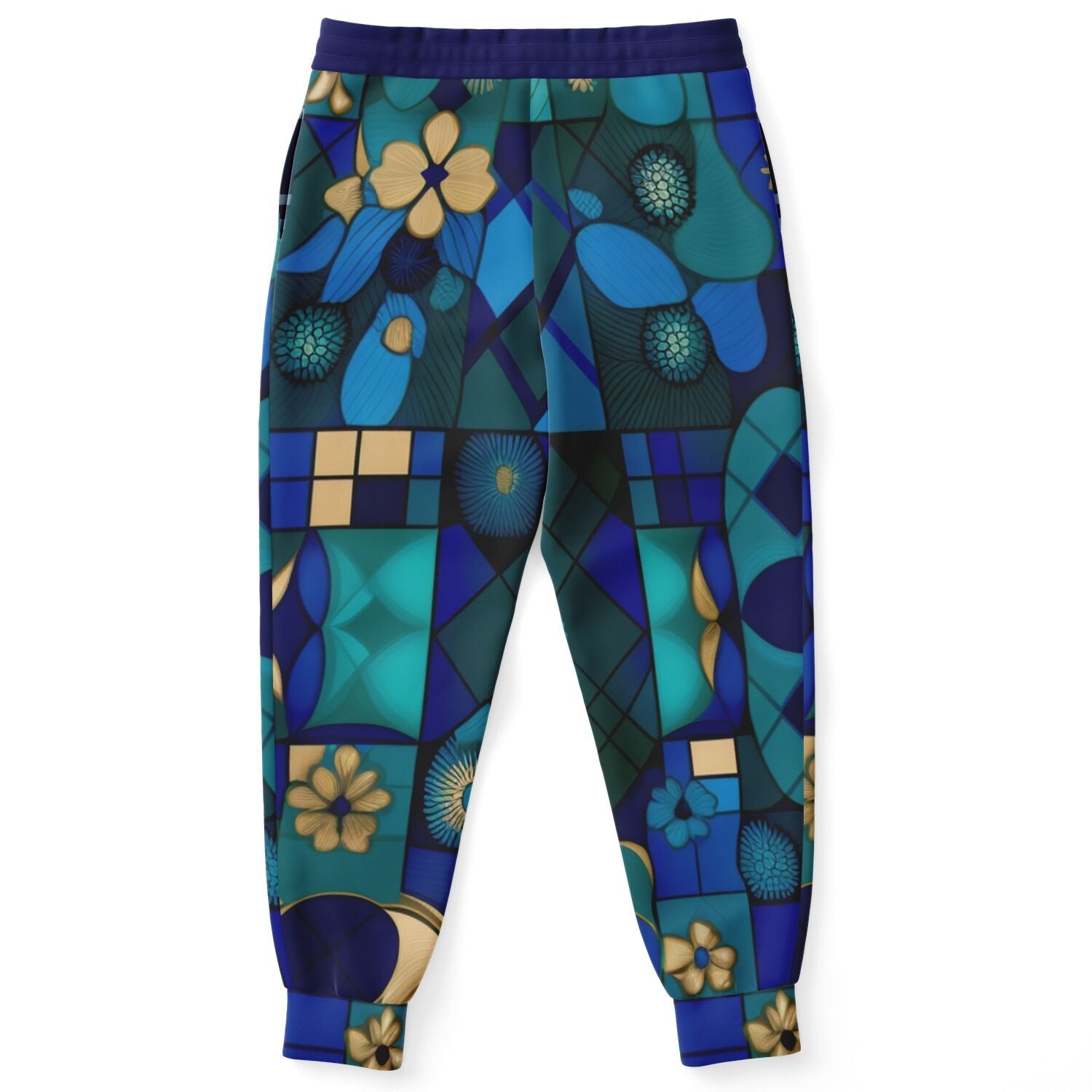 Blue Mystic Abstract Plaid Eco-Poly Unisex Joggers