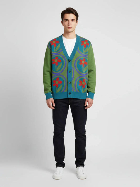 Daisies on Me in Green Knitted Cardigan