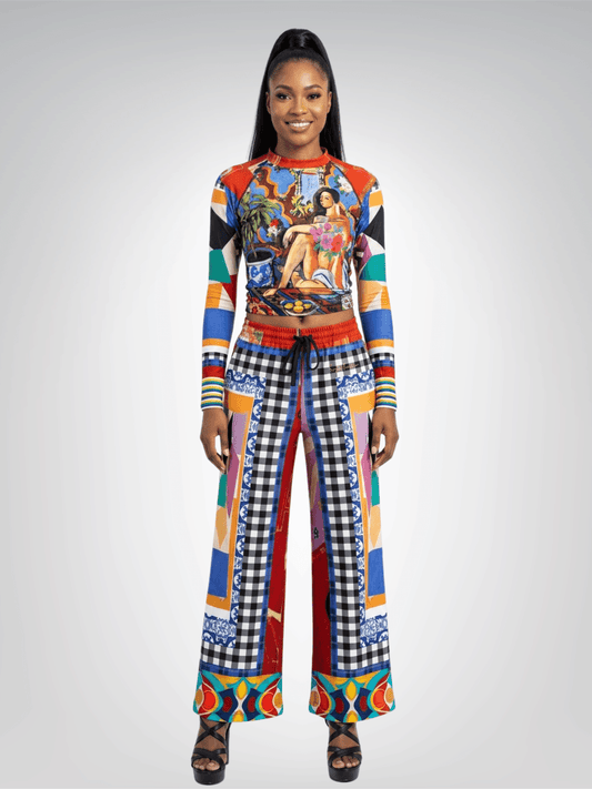 Decorative Figure in Ornamental Patchwork Women's Rash Guard - Matisse