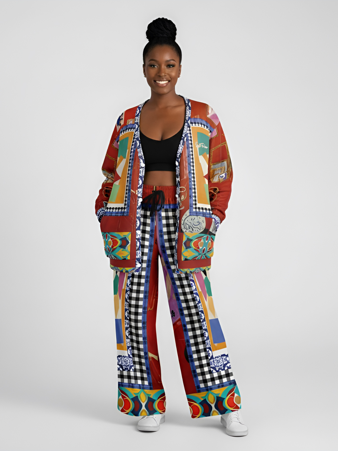 Decorative Figure in Ornamental Tavira Heavyweight Unisex Cardigan