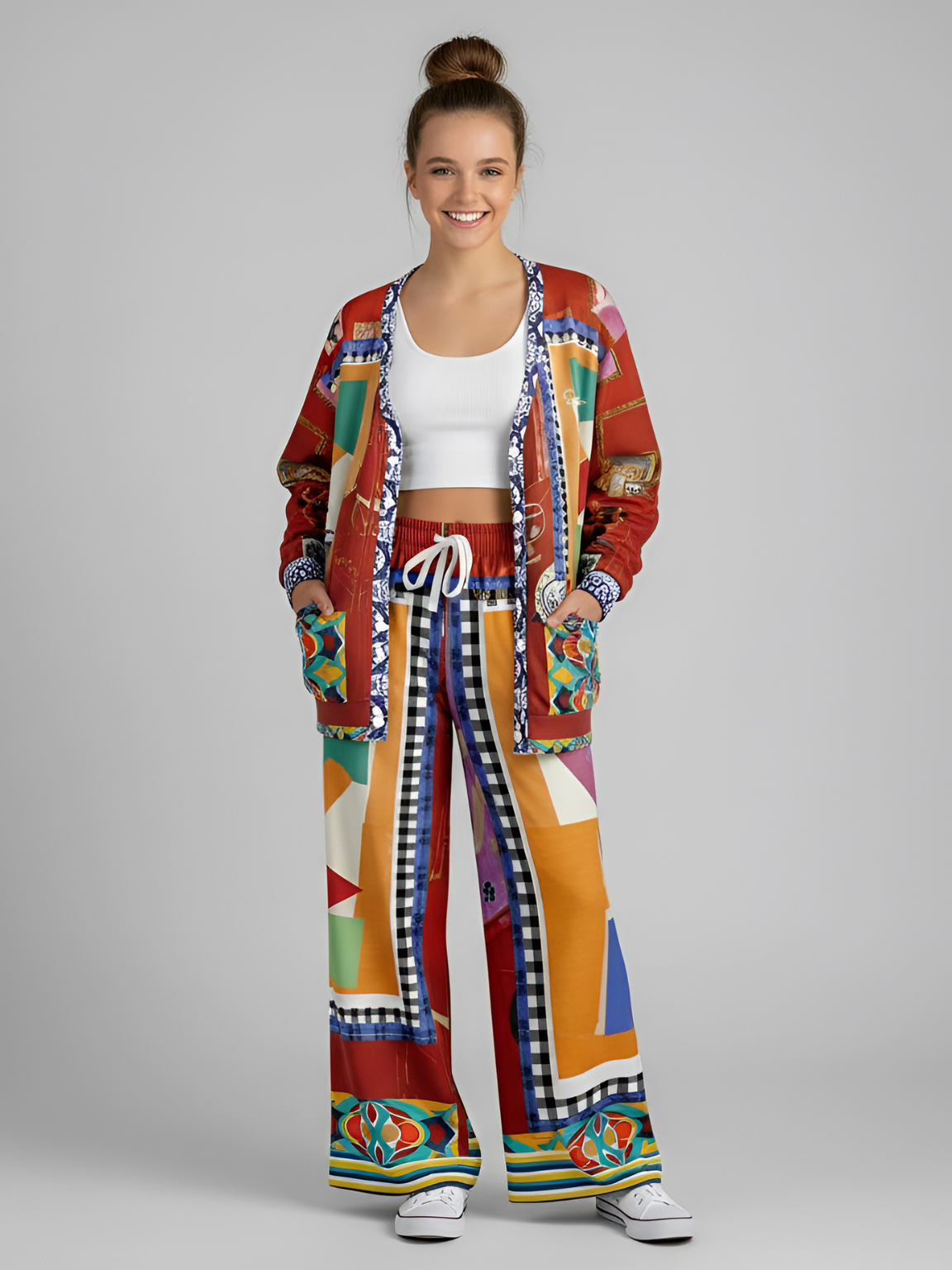 Decorative Figure in Ornamental Tavira Heavyweight Unisex Cardigan