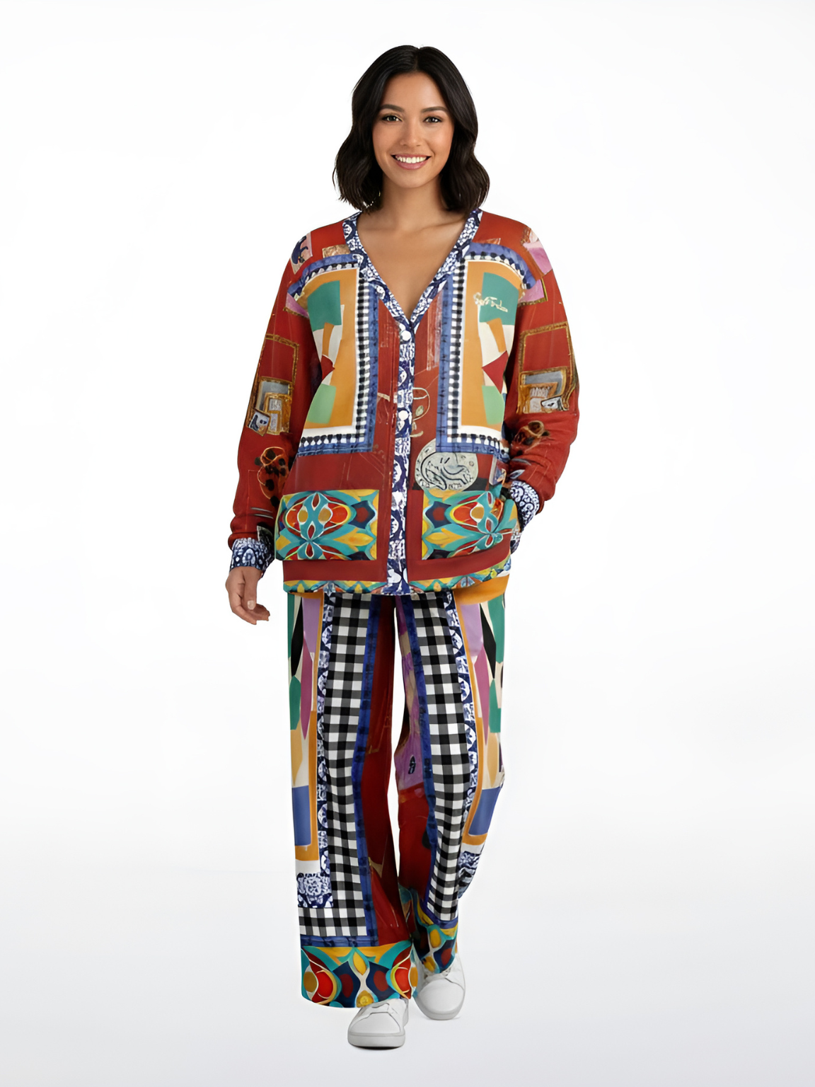 Decorative Figure in Ornamental Tavira Heavyweight Unisex Cardigan