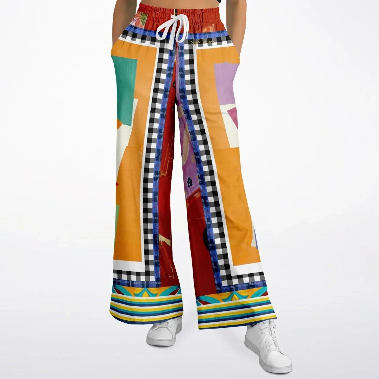 Decorative Figure in Ornamental - Matisse - Patchwork Eco-Poly Wide Leg Pants