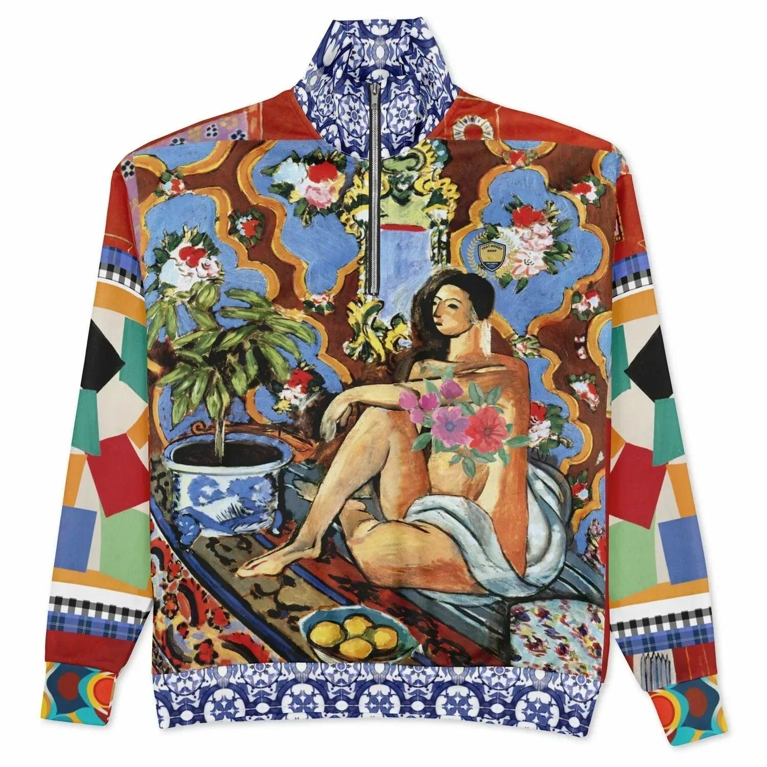 Decorative Figure on Ornamental - Matisse - Heavyweight Oversized Quarter Zip Sweatshirt