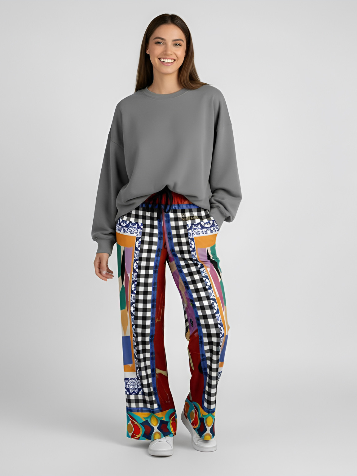 Decorative Figure in Ornamental Tavira Eco-Poly Wide Leg Pants