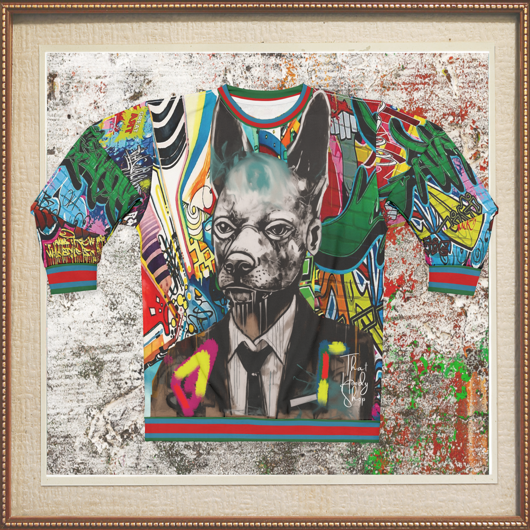 Dog Man Prophecies Graffiti Art Unisex Sweatshirt (Gold Label)