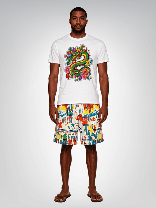Dragon Energy in Floral Heavyweight Unisex Tee