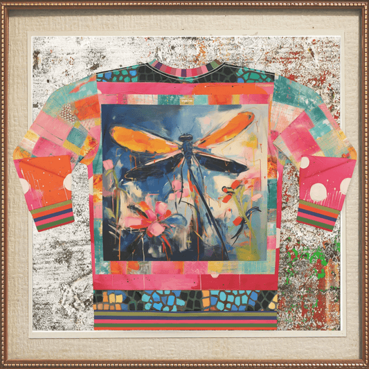 Dragonfly in Garden Floral Print Unisex Sweatshirt (Gold Label)