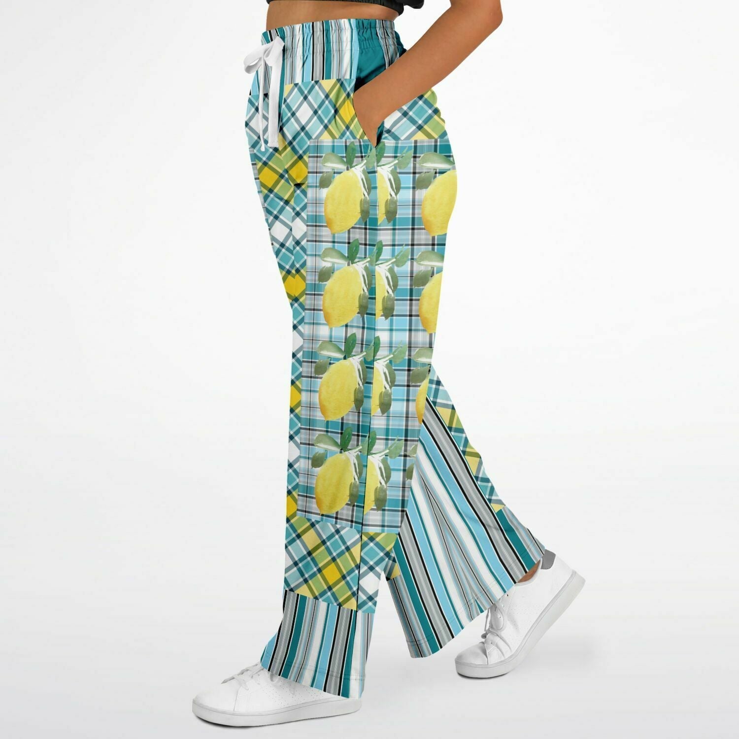 Lemon Zest Striped Eco-Poly Wide Leg Pants