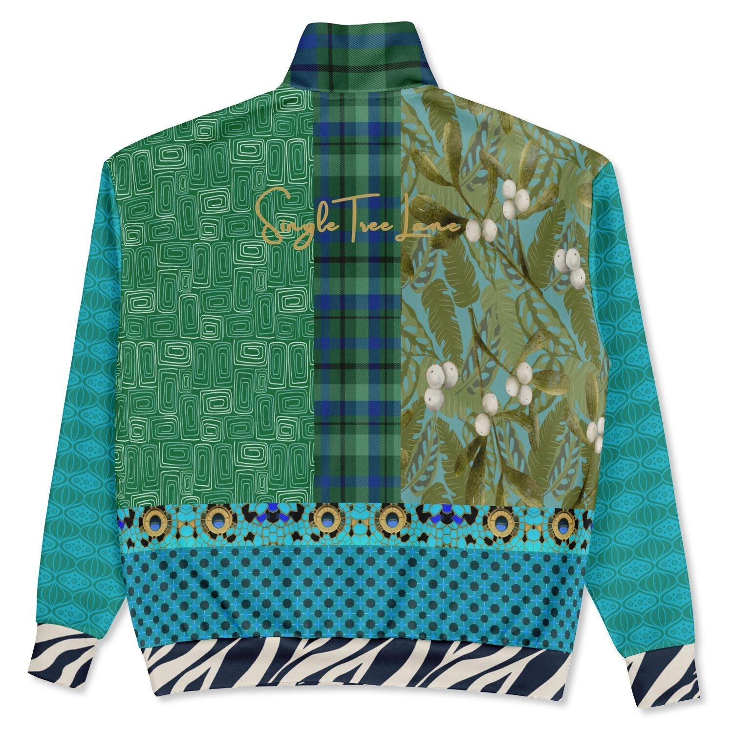 Electric Garden Maze Geometric Print Heavyweight Oversized Quarter Zip Sweatshirt