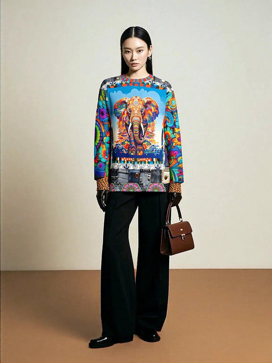 Elephant in Color Dreamscape Unisex Sweatshirt (Gold Label)