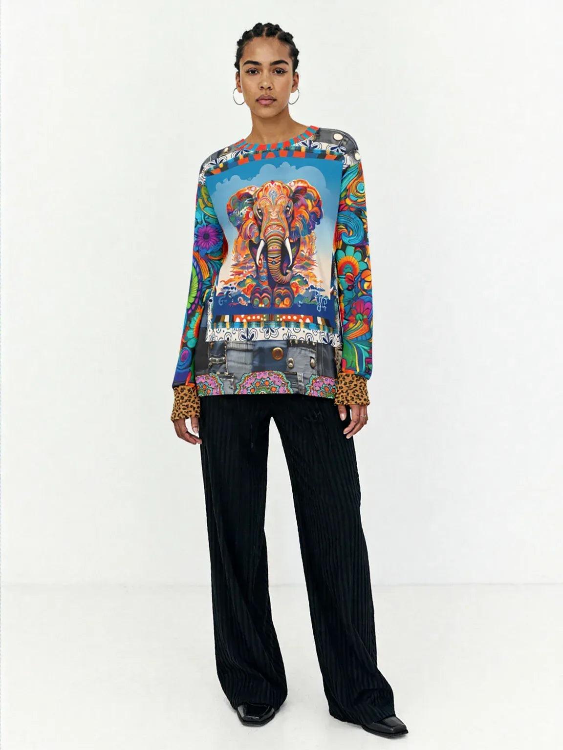 Elephant in Color Dreamscape Unisex Sweatshirt (Gold Label)