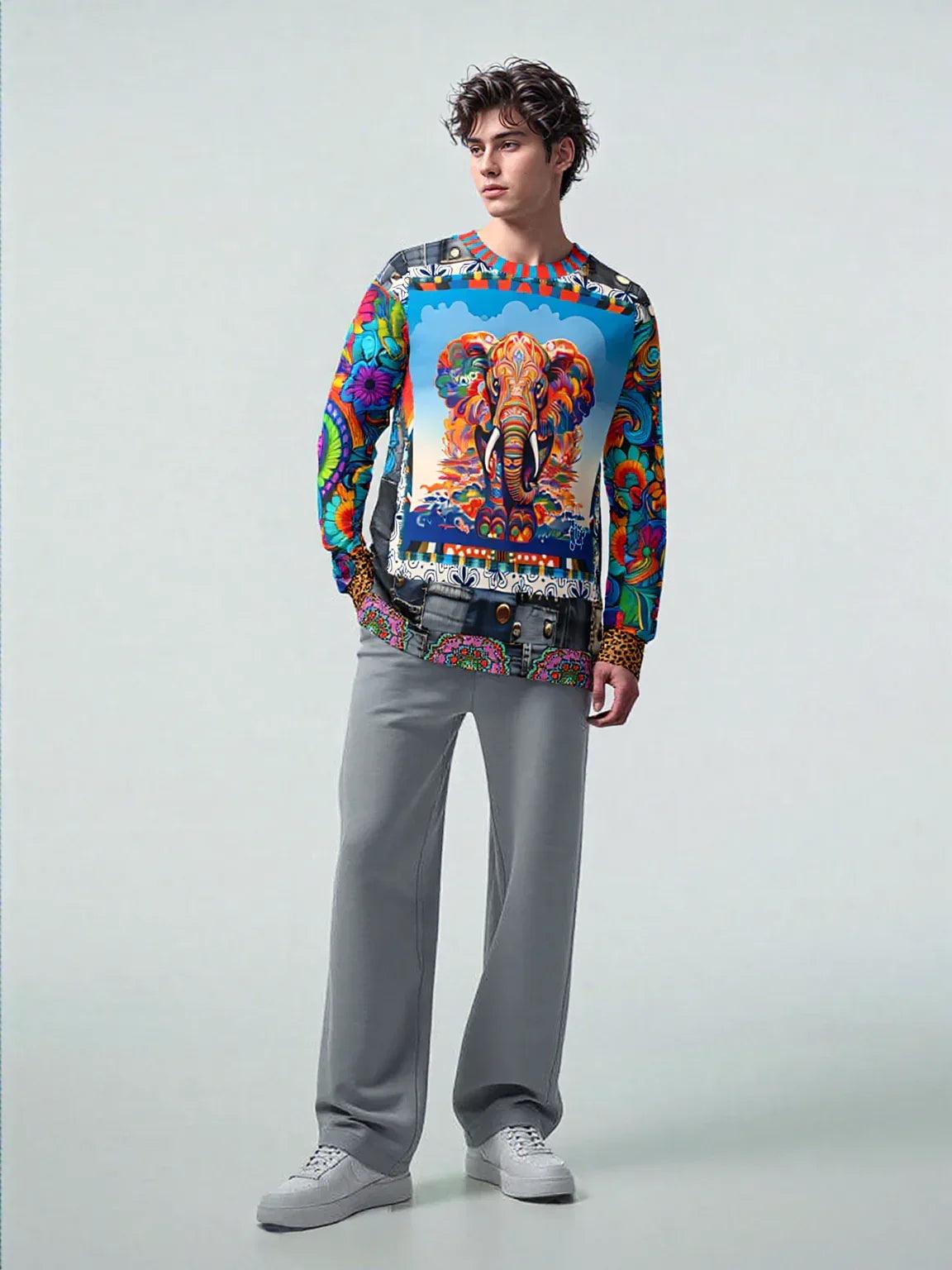Elephant in Color Dreamscape Unisex Sweatshirt (Gold Label)