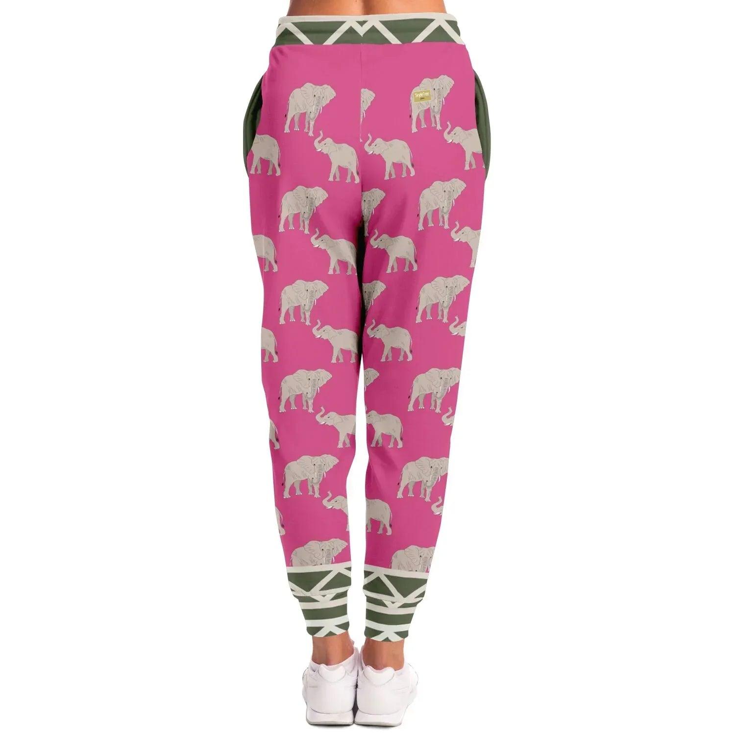 Elephants on Parade in Pink Eco-Poly Unisex Joggers