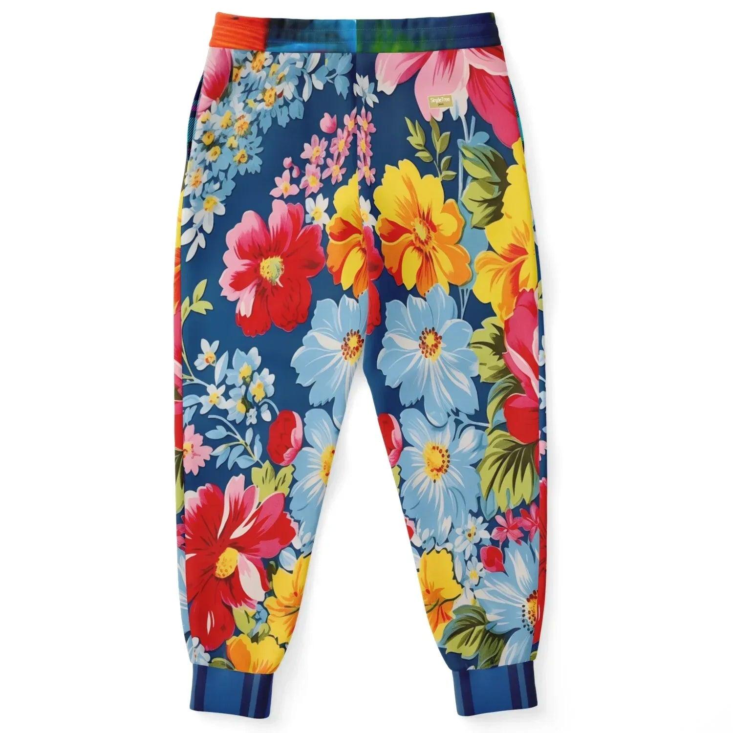 Emperor Cat in Rose Floral Eco-Poly Unisex Joggers