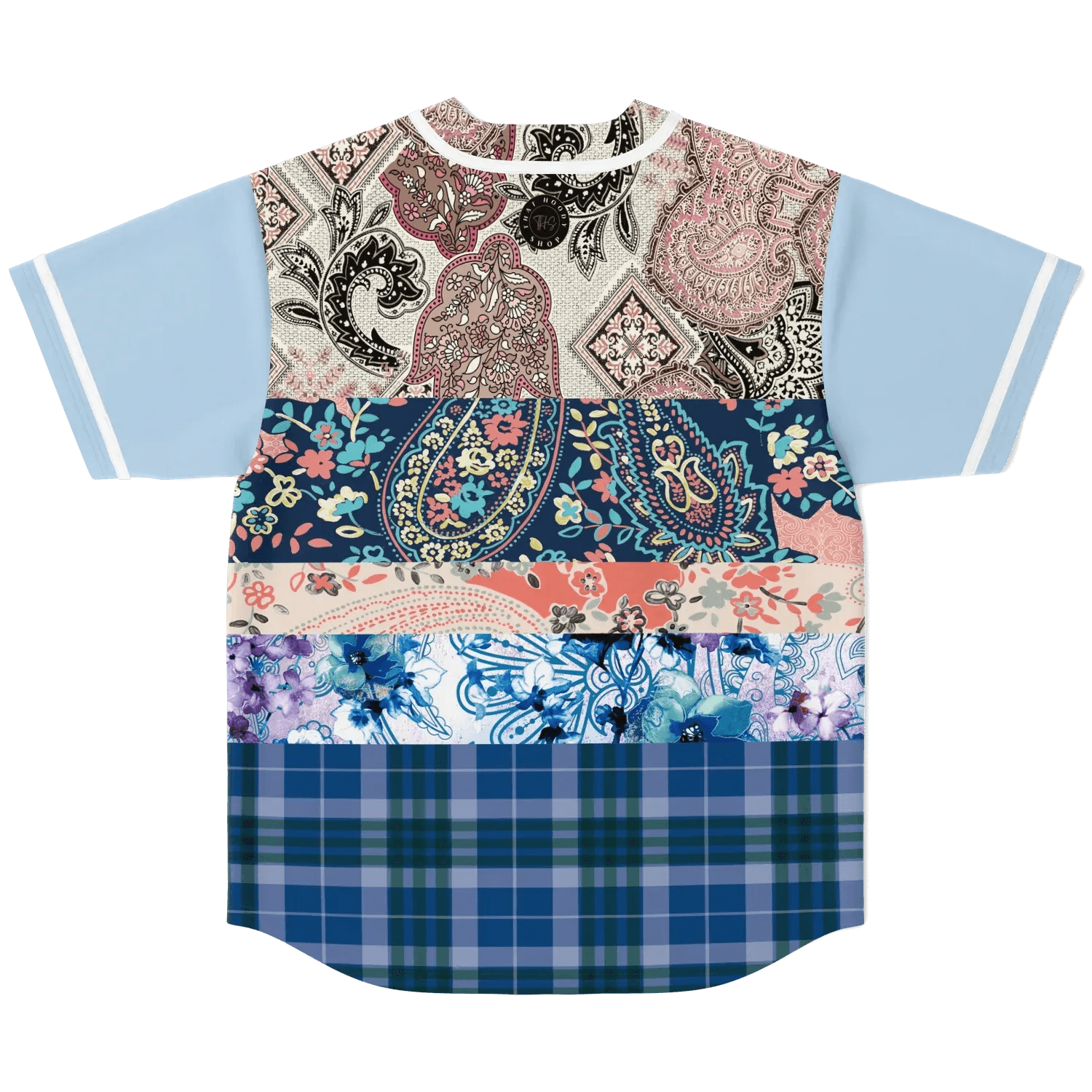 Dolores Park Paisley Print Short Sleeve Eco-Poly Baseball Jersey