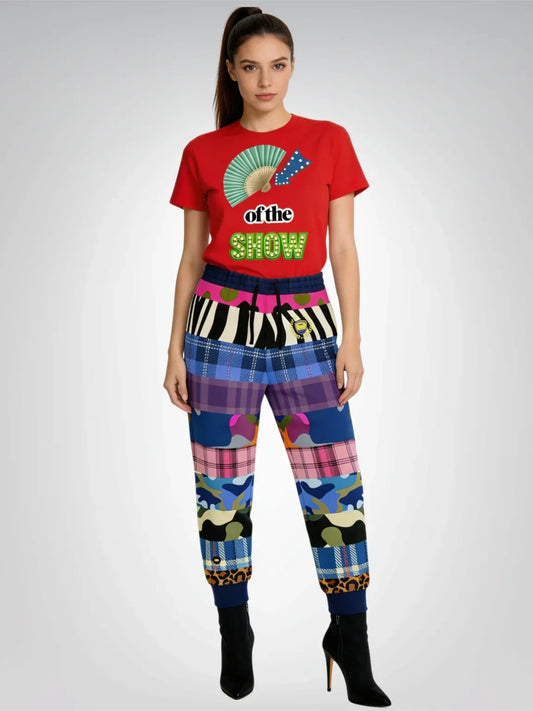 Drum Roll Please - Rockin Panda Camo Plaid Eco-Poly Unisex Joggers