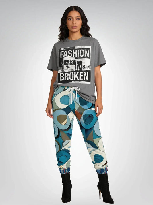 Blue Scenes in Oval Eco-Poly Unisex Joggers