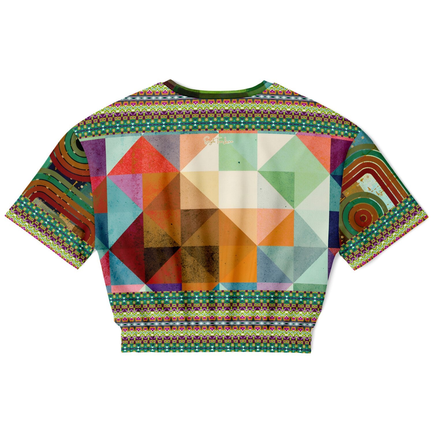 Flashback to The 70s Eco-Poly Short Sleeve Cropped Pullover