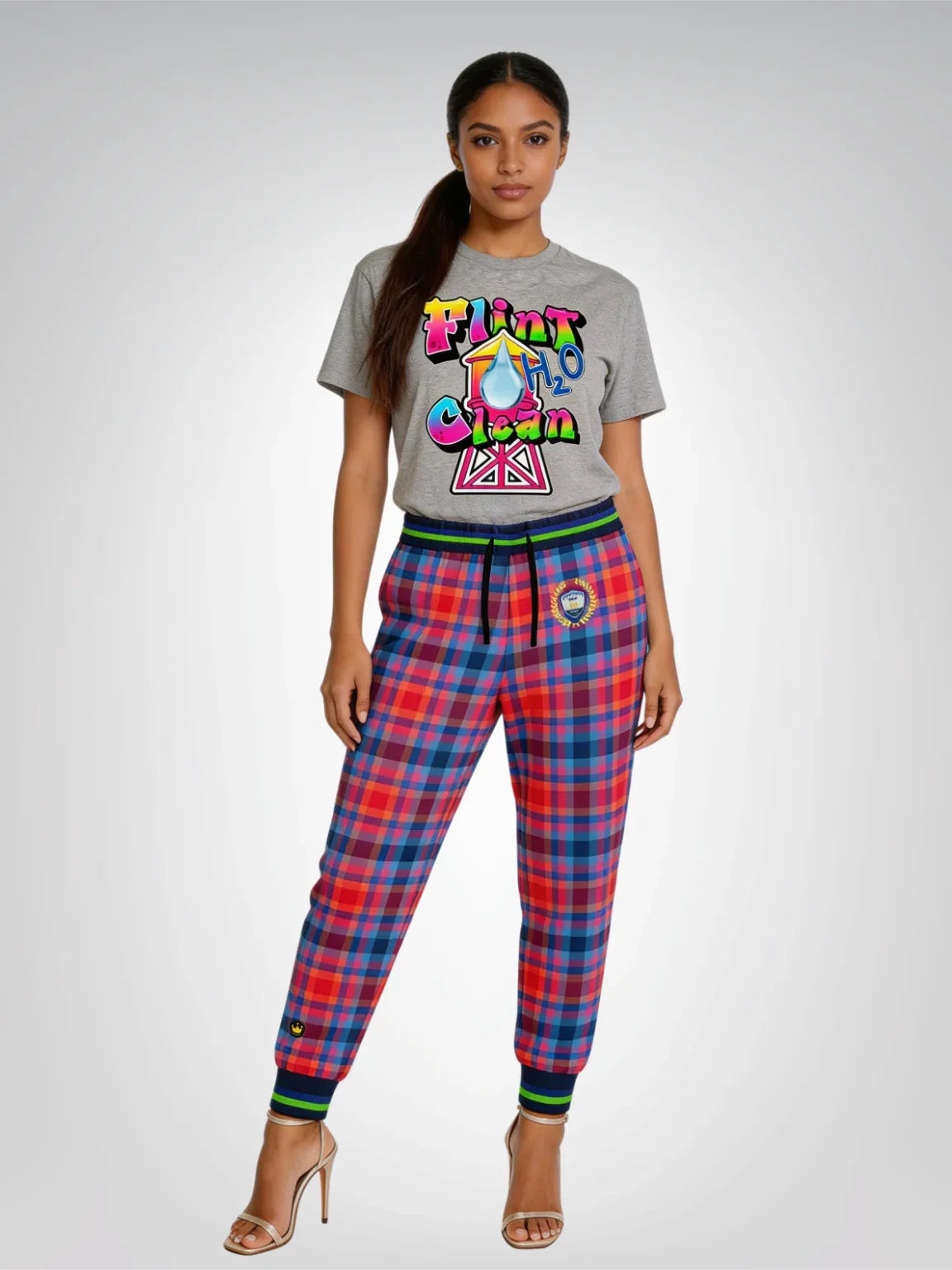 Red Dawn Plaid Eco-Poly Unisex Joggers