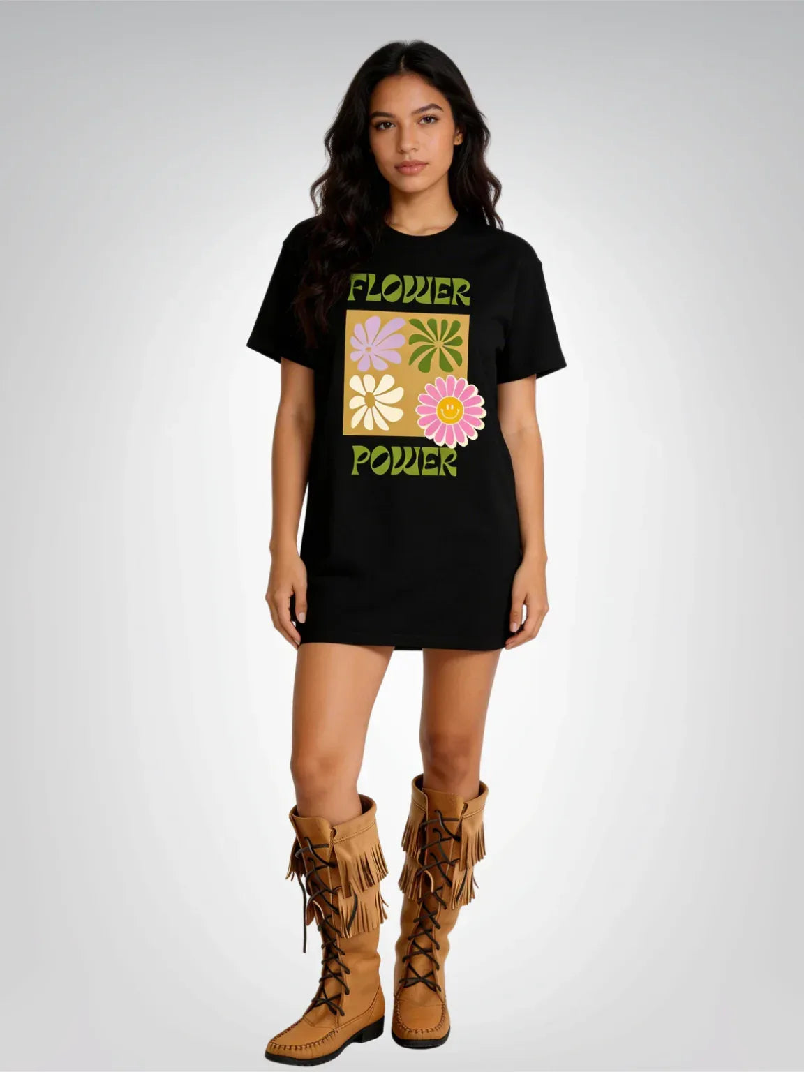 Flower Power Retro 70s - Hippie Vibes Heavyweight Unisex Tee