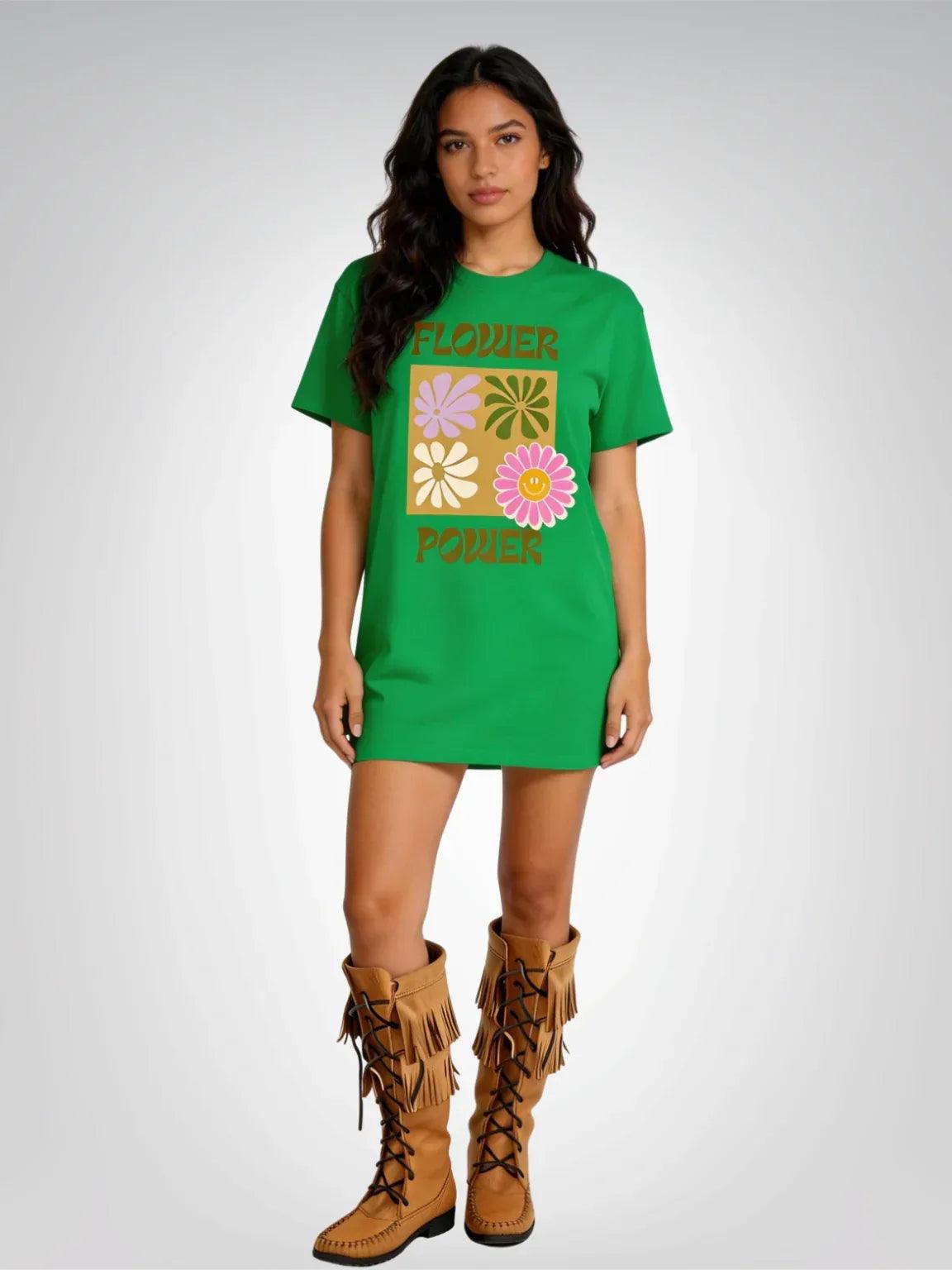 Flower Power Retro 70s - Hippie Vibes Heavyweight Unisex Tee
