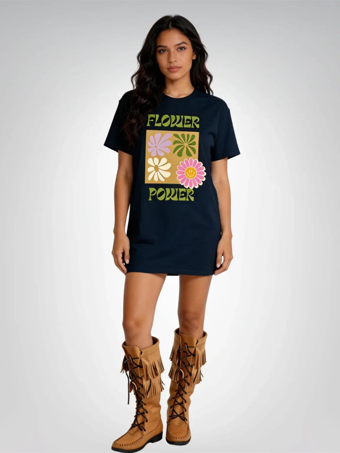 Flower Power Retro 70s - Hippie Vibes Heavyweight Unisex Tee