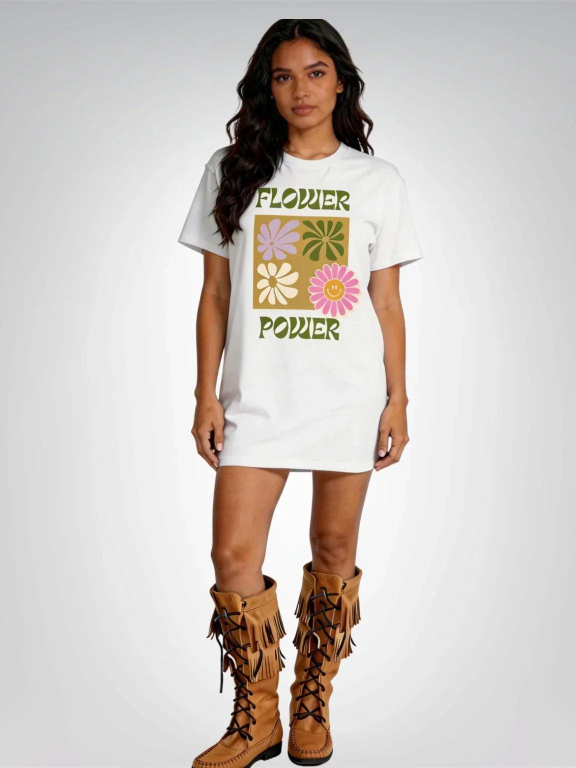 Flower Power Retro 70s - Hippie Vibes Heavyweight Unisex Tee