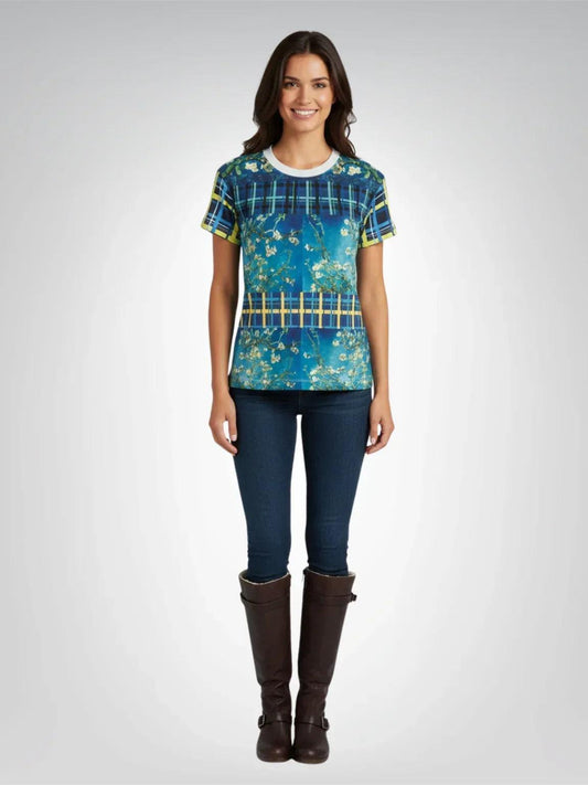 Flowers in Blue Vase - Van Gogh - AOP Women's Tee