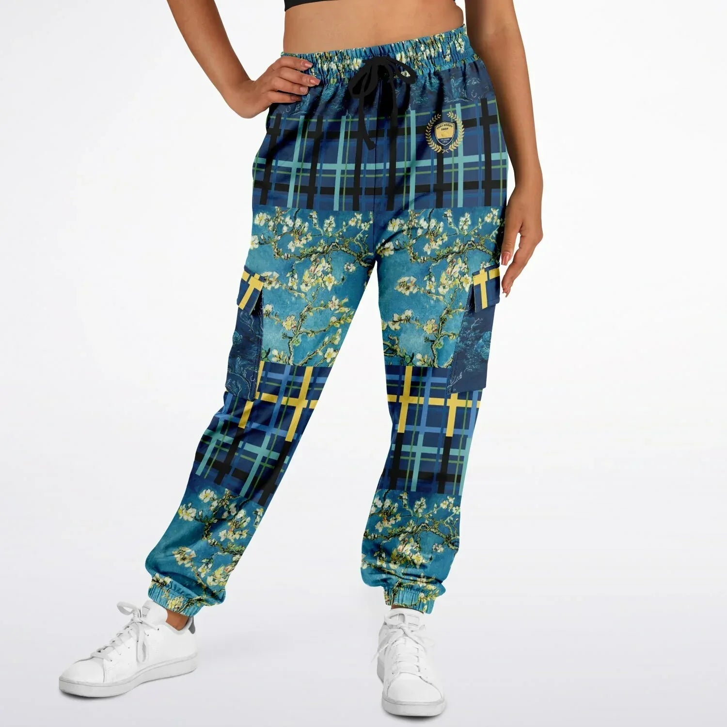 Flowers in Blue Vase - Van Gogh - Eco-Poly Cargo Joggers